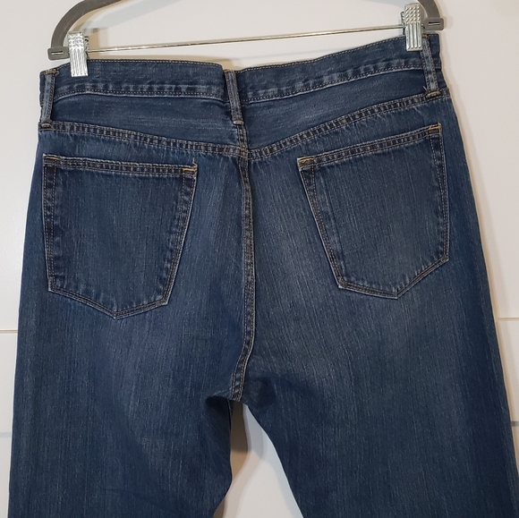 Gap Mens Straight Fit Hi Rise Jeans Size 35 x 32 100% Cotton Whiskering - Picture 8 of 12